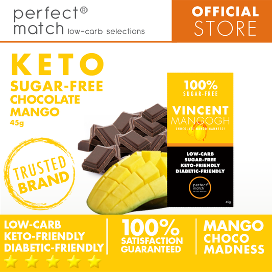 PerfectMatch Low-carb l Keto Sugar-Free Chocolate Mango I Vincent Mangogh 45g l Sugarfree