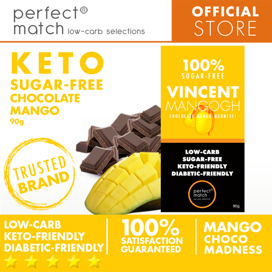 PerfectMatch Low-carb l Keto Sugar-Free Chocolate Mango I Vincent Mangogh 90g l Sugarfree