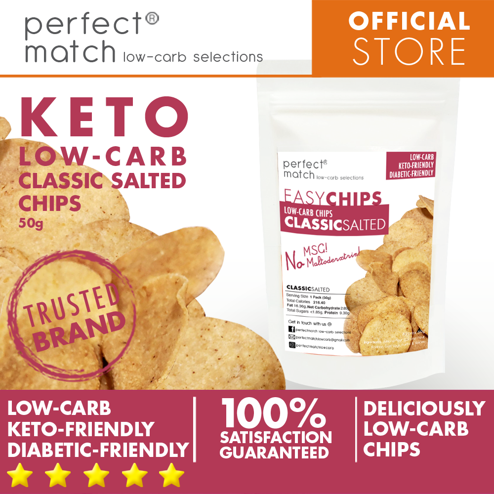 PerfectMatch Low-carb Keto Chips l Classic Salted l 50 grams l Sugar-free
