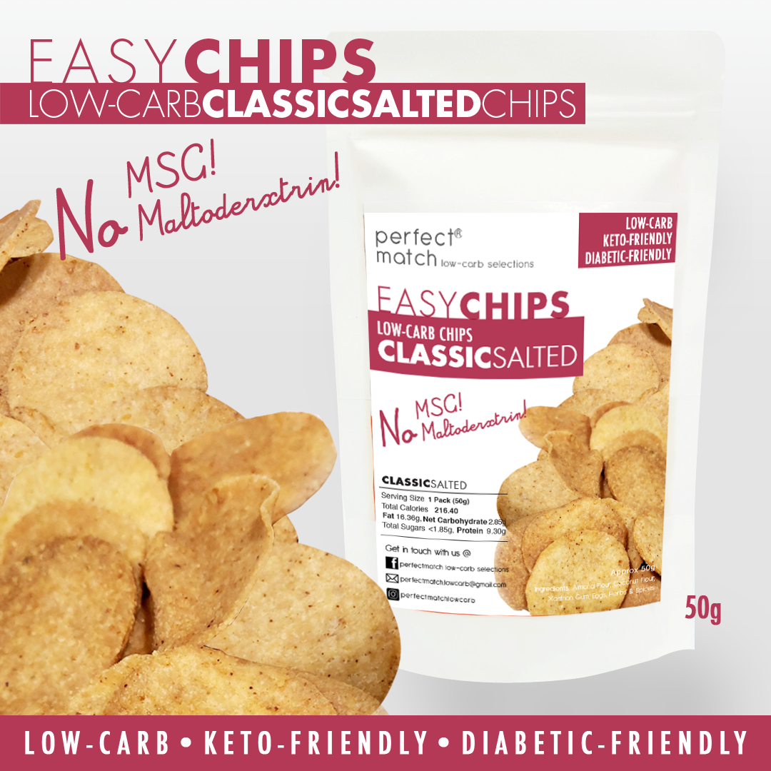 PerfectMatch Low-carb Keto Chips l Classic Salted l 50 grams l Sugar-free