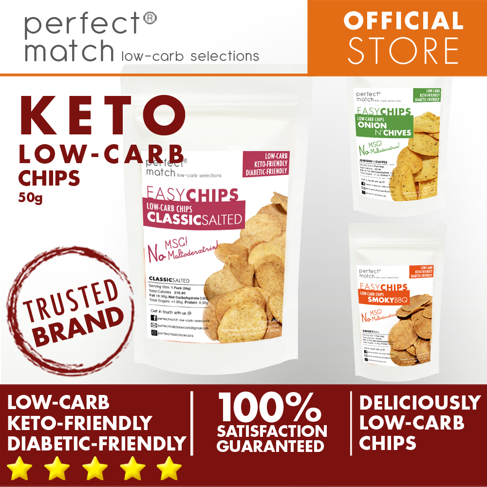 PerfectMatch Low-carb Keto Chips l Onion N’ Chives l 50 grams l Sugar-free