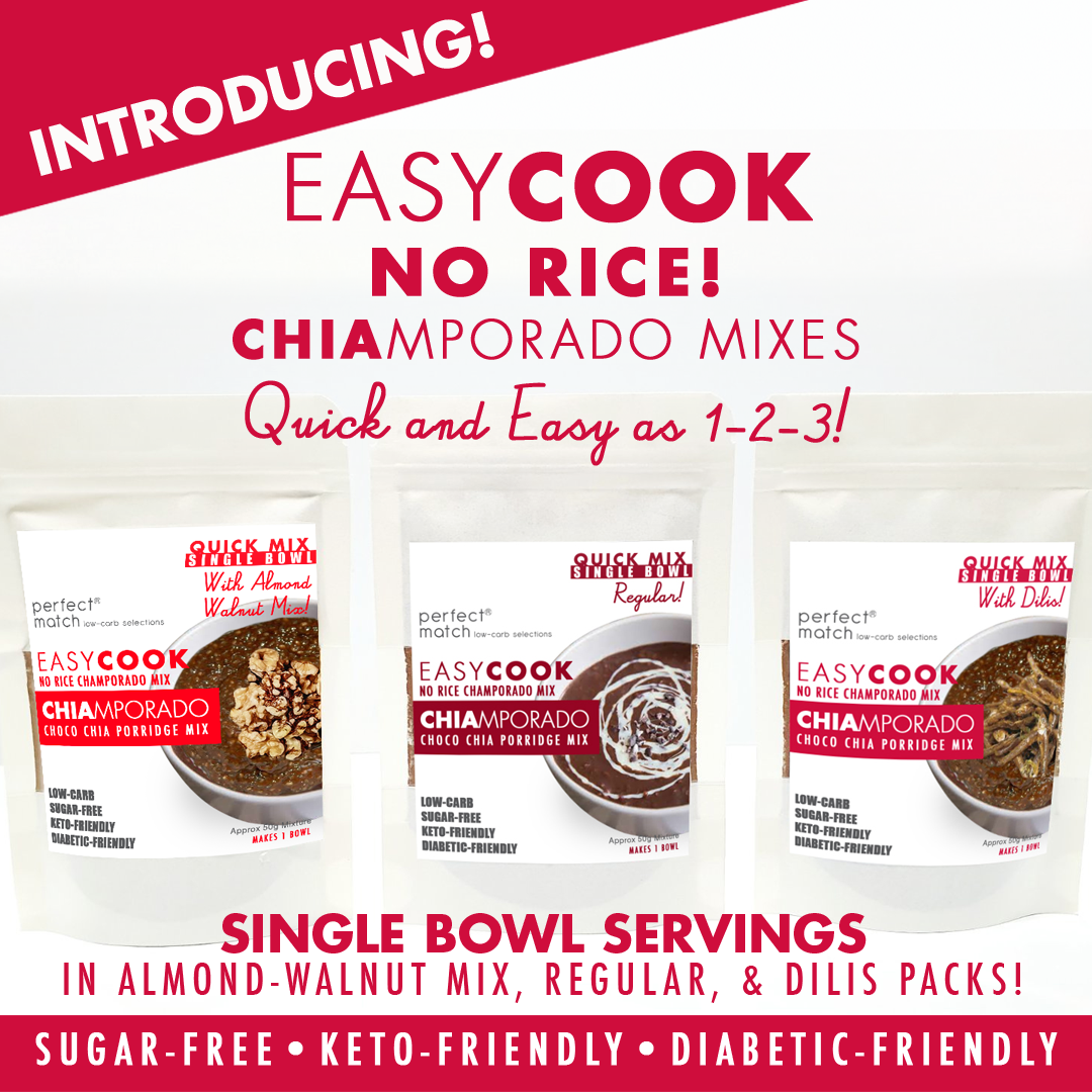 PerfectMatch Low-carb l Keto Champorado Mix l Chiamporado Regular Single Bowl 50g l Sugarfree