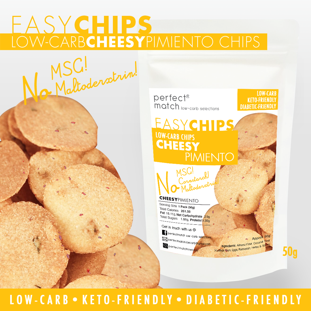 PerfectMatch Low-carb Keto Chips l Cheesy Pimiento l 50 grams l Sugar-free