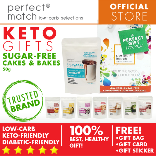 PerfectMatch Low-carb® l Healthy Gift Set l Keto Sugar-Free Mug Cake & Easy Bake Mixes l 50grams