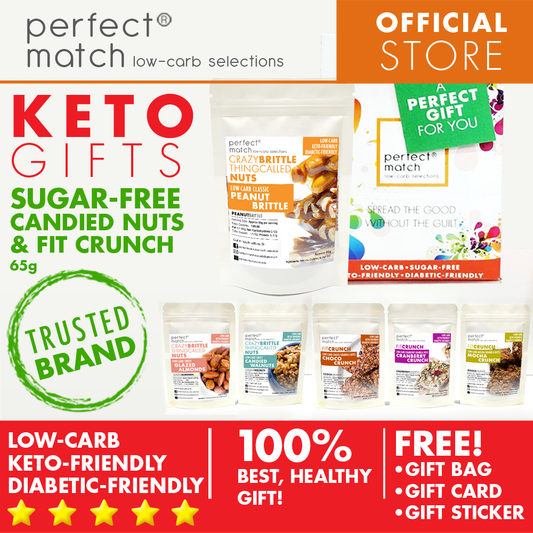 PerfectMatch Low-carb® l Healthy Gift Set l Keto Sugar-Free Candied Nuts & Granola Bites l 65grams