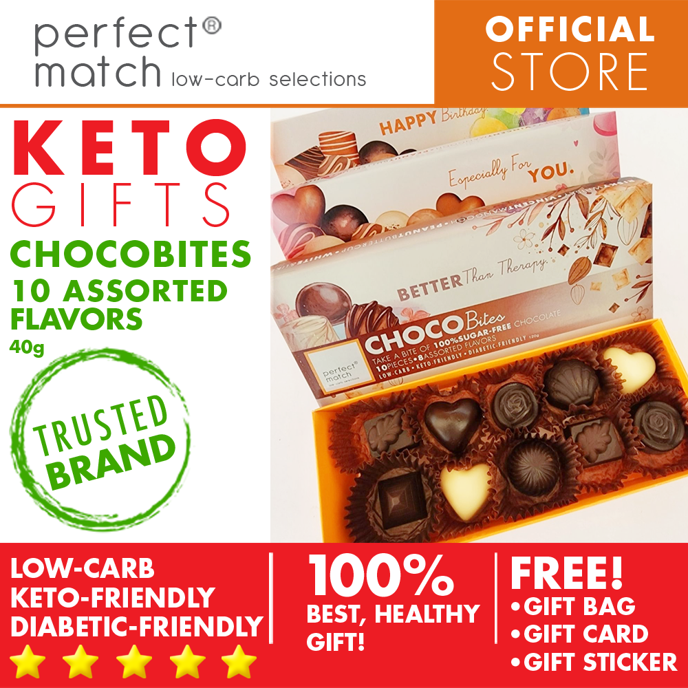 PerfectMatch Low-carb® l Healthy Gift Set l Keto Sugar-Free Chocolate l Chocobites l 10-PCS