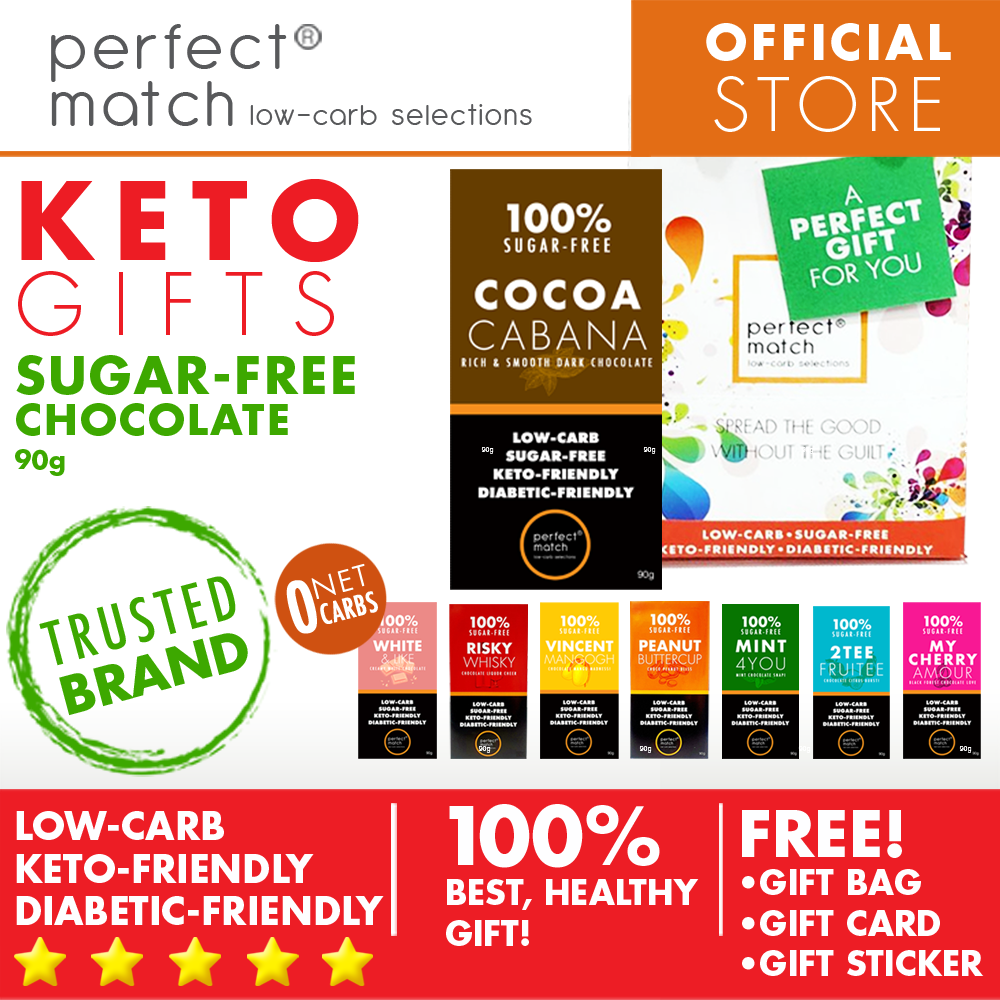 PerfectMatch Low-carb® l Healthy Gift Set l Keto Sugar-Free Chocolate Bar l 90grams