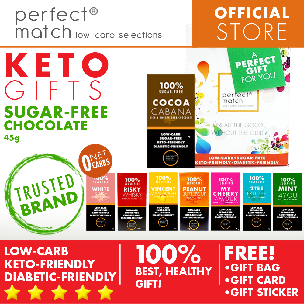 PerfectMatch Low-carb® l Healthy Gift Set l Keto Sugar-Free Chocolate Bar l 45grams