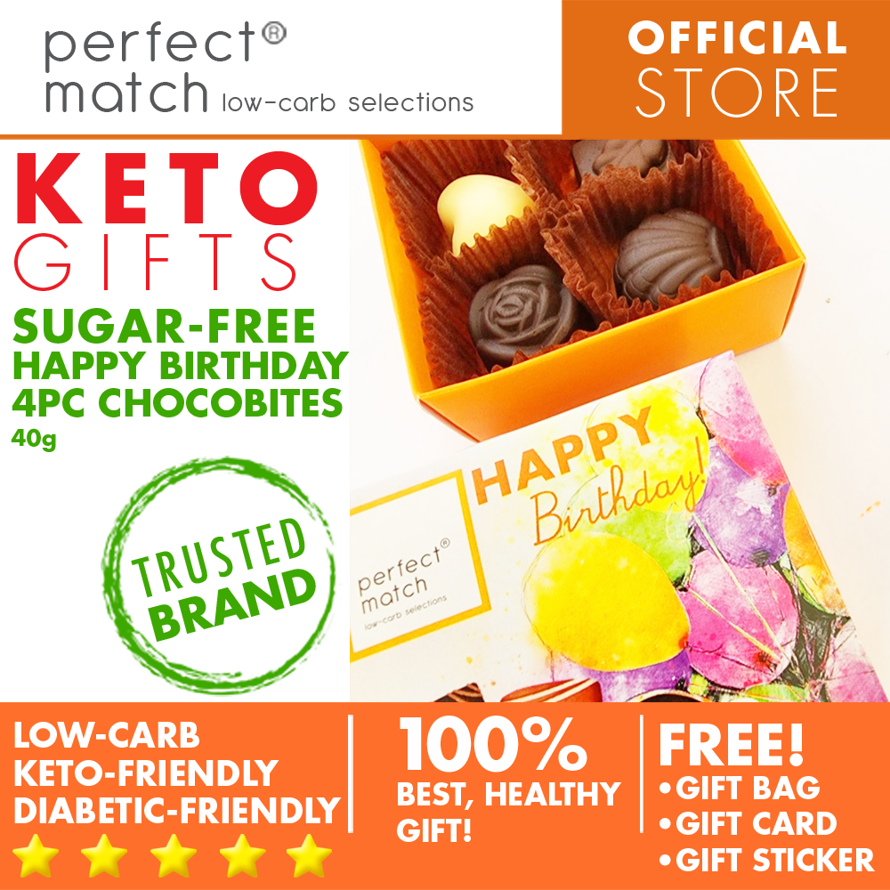 PerfectMatch Low-carb® l Keto Sugar-Free Chocolate l Chocobites l 4-PCS 4 Assorted Flavors 40grams