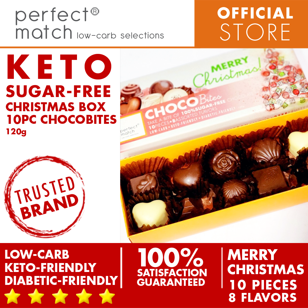 PerfectMatch Low-carb® l Keto Sugar-Free Chocolate l Chocobites l 10-PCS 8 Assorted Flavors 120grams
