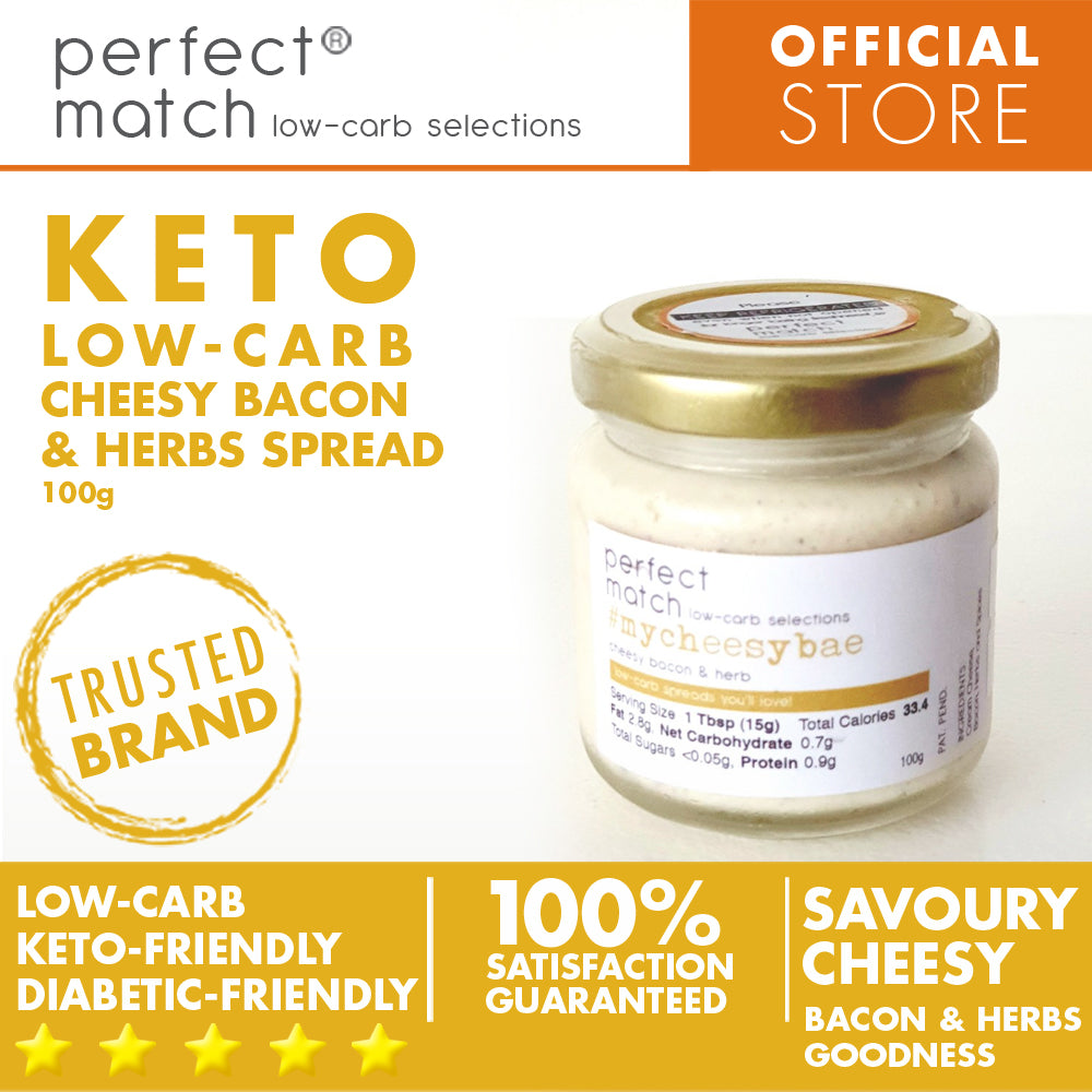 PerfectMatch Low-carb l Keto Cheesy Bacon & Herb Spread l Mycheesybae 100g l Sugarfree