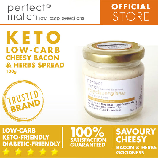PerfectMatch Low-carb l Keto Cheesy Bacon & Herb Spread l Mycheesybae 100g l Sugarfree