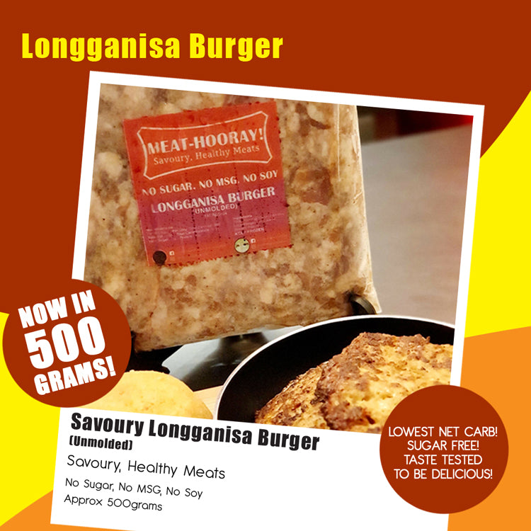 PerfectMatch Low-carb l Ready to Cook l Keto Longga Burger l Meathooray l  No Soy  l No Sugar l  No MSG  l 500g