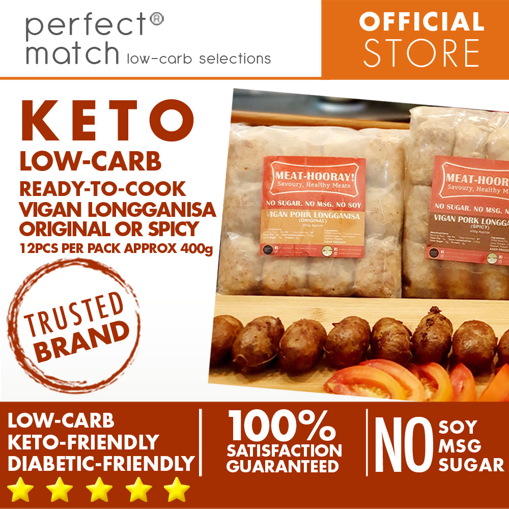 PerfectMatch Low-carb l Ready to Cook l Keto Vigan Longga Original or Spicy l Meathooray l  No Soy  l No Sugar l  No MSG  l  12 pieces