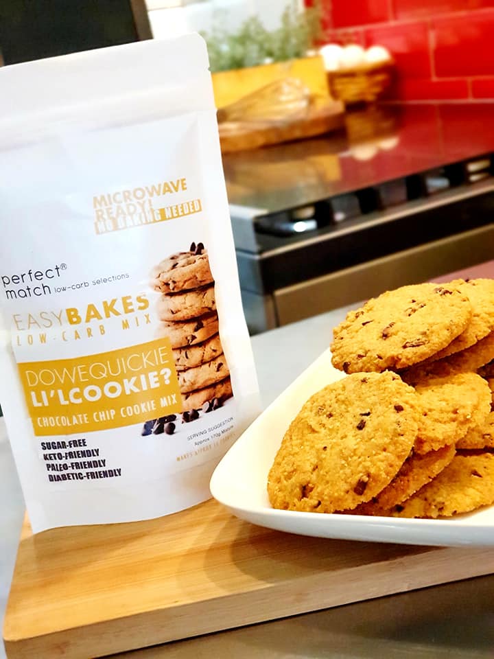 PerfectMatch Low-carb l Keto Choco Chip Cookie Mix l 2 PC- Dowequickie Li’L COOKIE 50g l Sugarfree