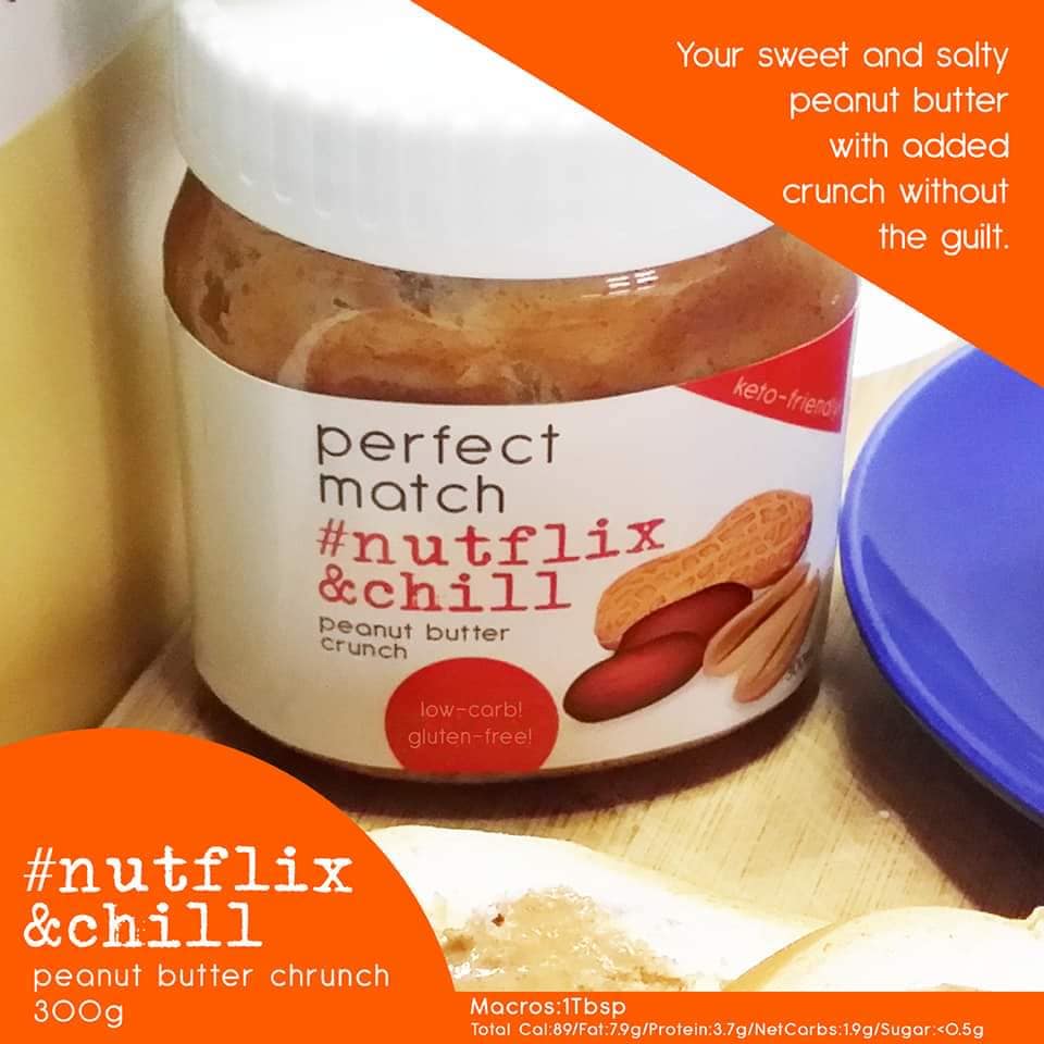 PerfectMatch Low-carb l Keto Peanut Butter Crunch l Nutflix&Chill 300g l Sugarfree