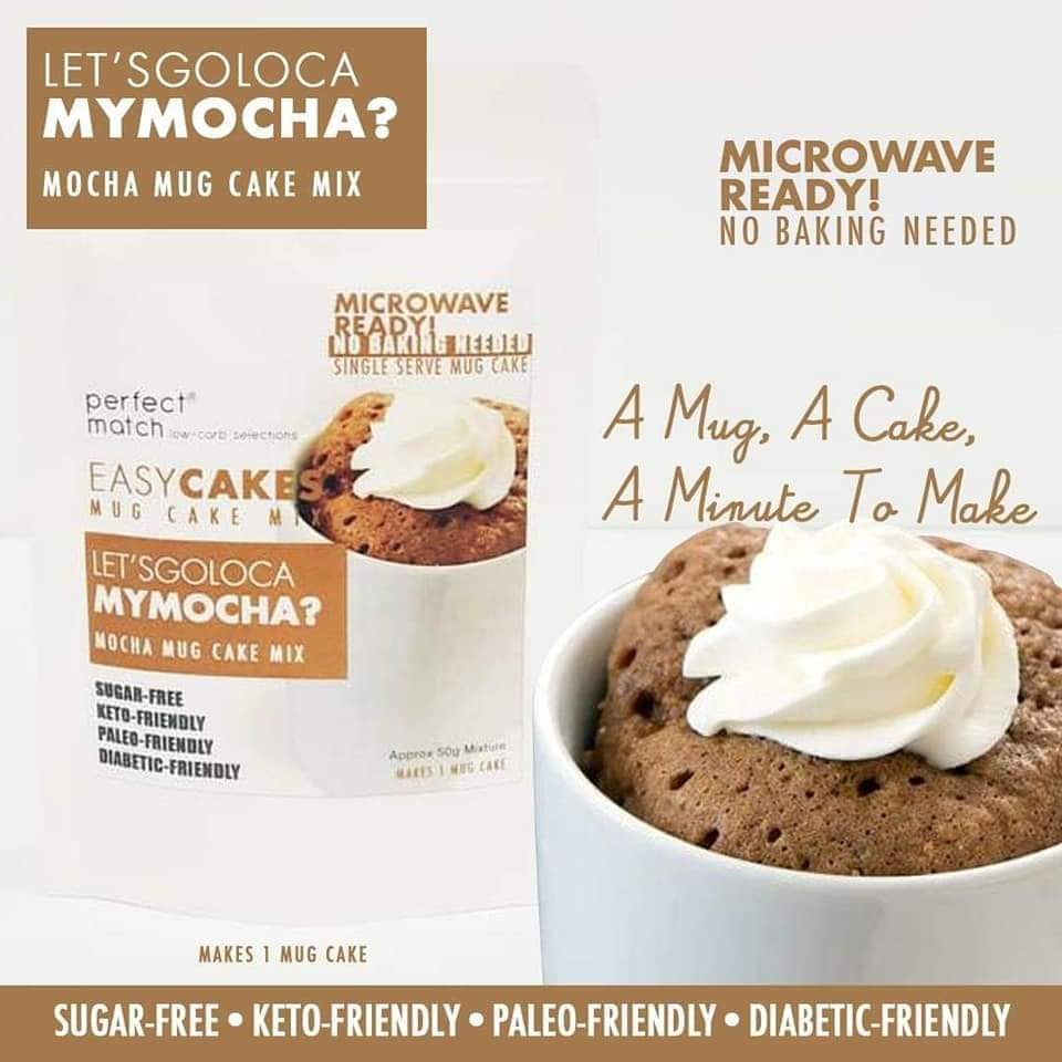 PerfectMatch Low-carb l Keto Mocha Mug cake Mix l Let’sgoloca my MOCHA 50g l Sugarfree