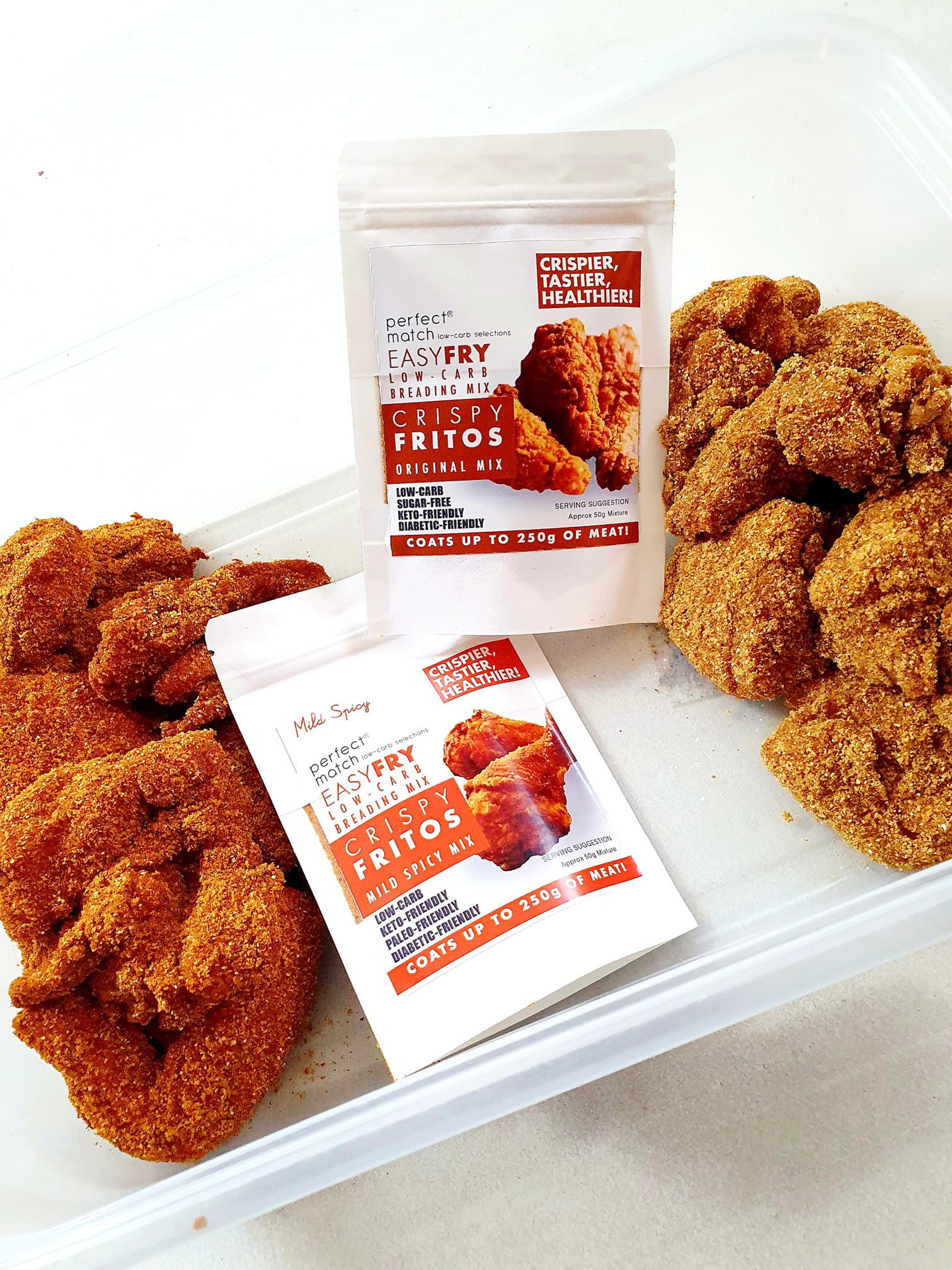 PerfectMatch Low-carb l Keto Crispy Fry Breading Mix l Crispy Fritos Original 100g l Sugarfree