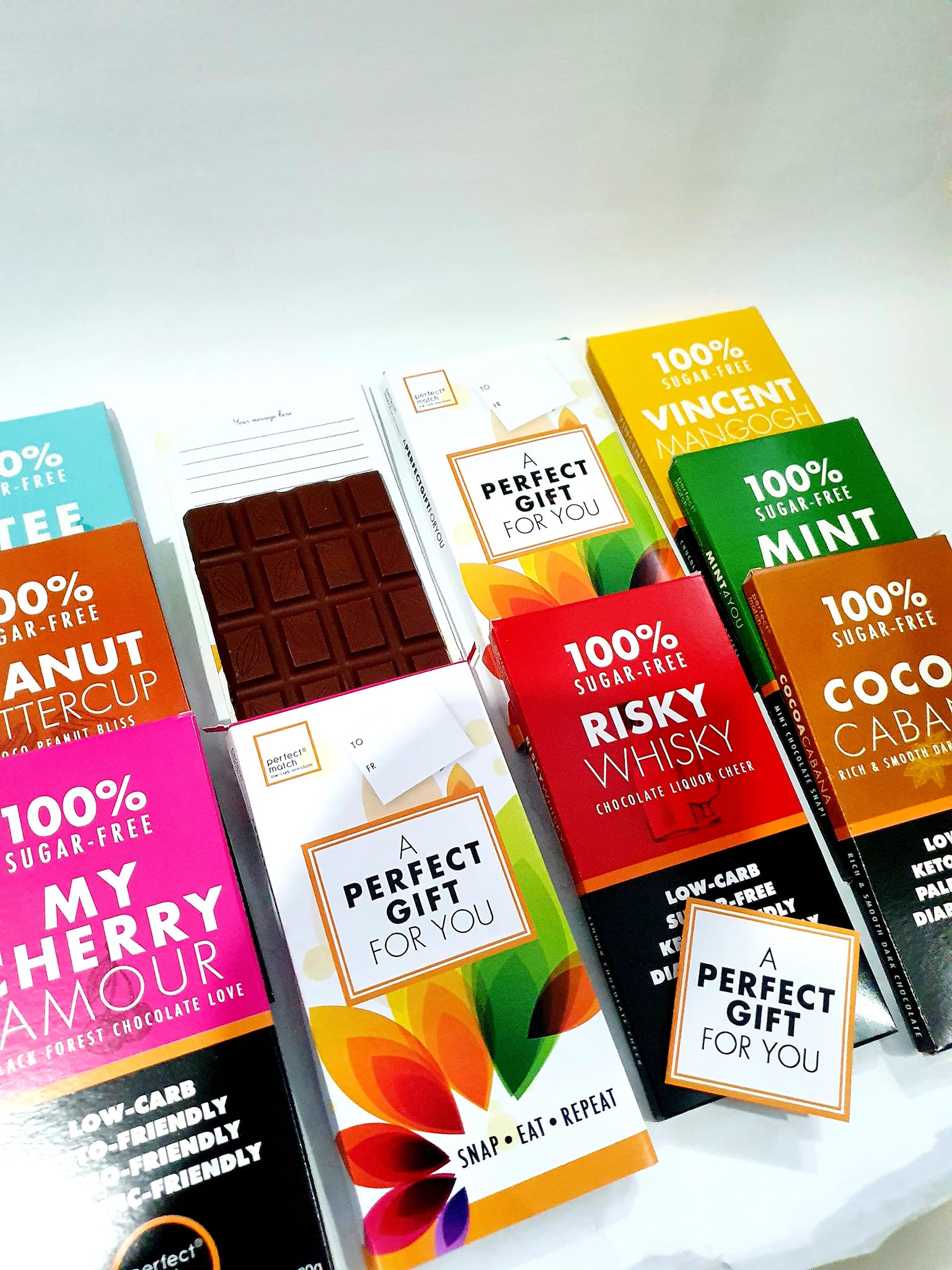 PerfectMatch Low-carb l Keto Gift l Chocolate Gift Set 90g l Sugarfree