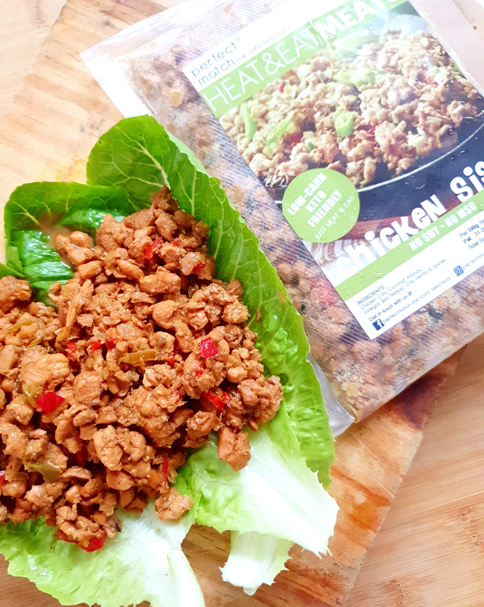 PerfectMatch Low-carb l Heat & Eat l Keto Chicken Sisig l  No Soy  l No Sugar l  No MSG  l 350g