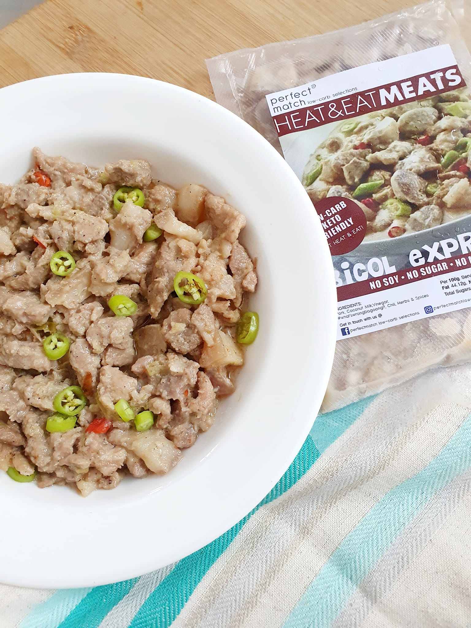 PerfectMatch Low-carb l Heat & Eat l Keto Bicol Express l  No Soy  l No Sugar l  No MSG  l 350g
