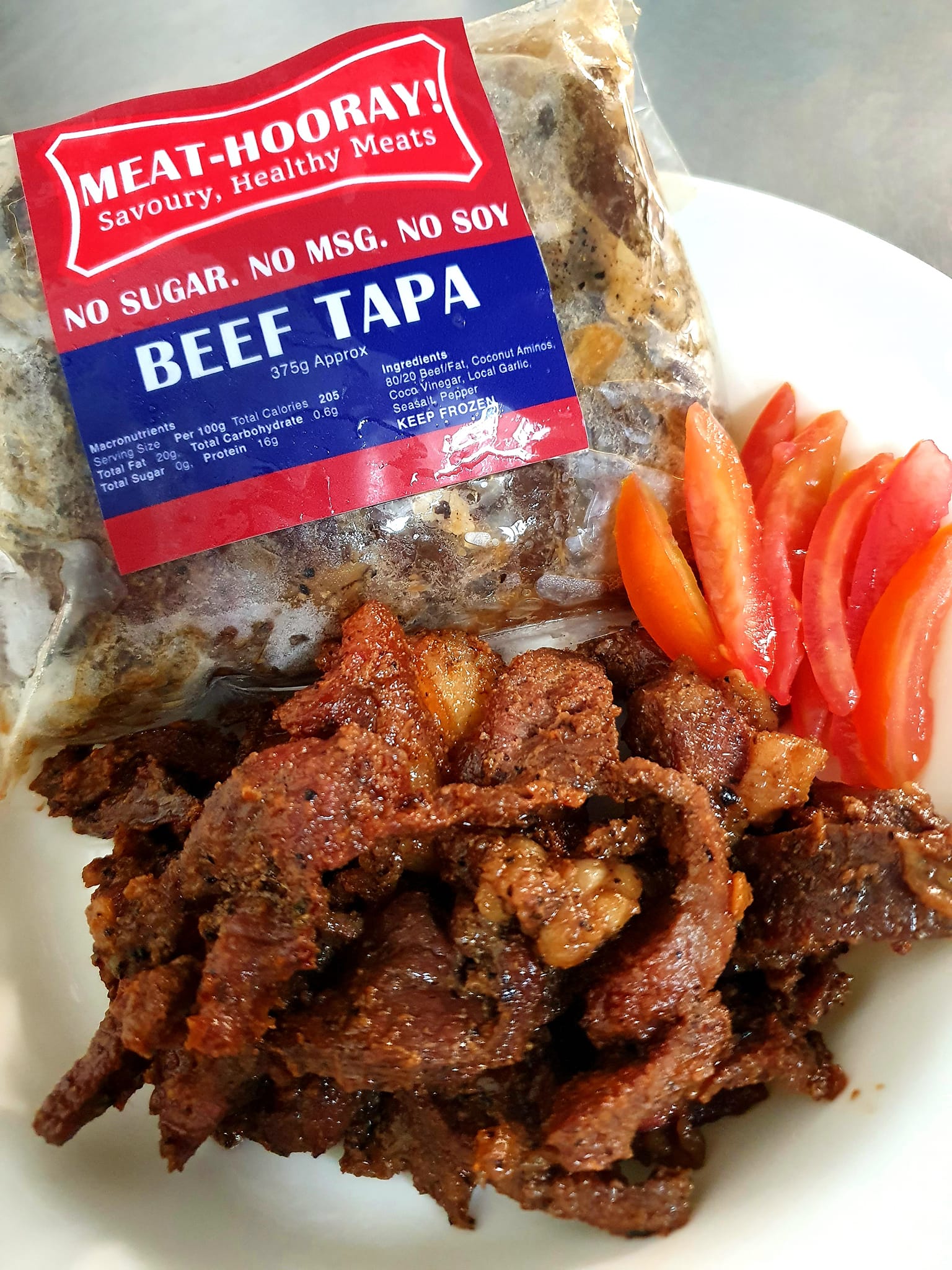 PerfectMatch Low-carb l Ready to Cook l Keto Beef Tapa l Meathooray l  No Soy  l No Sugar l  No MSG  l  375g