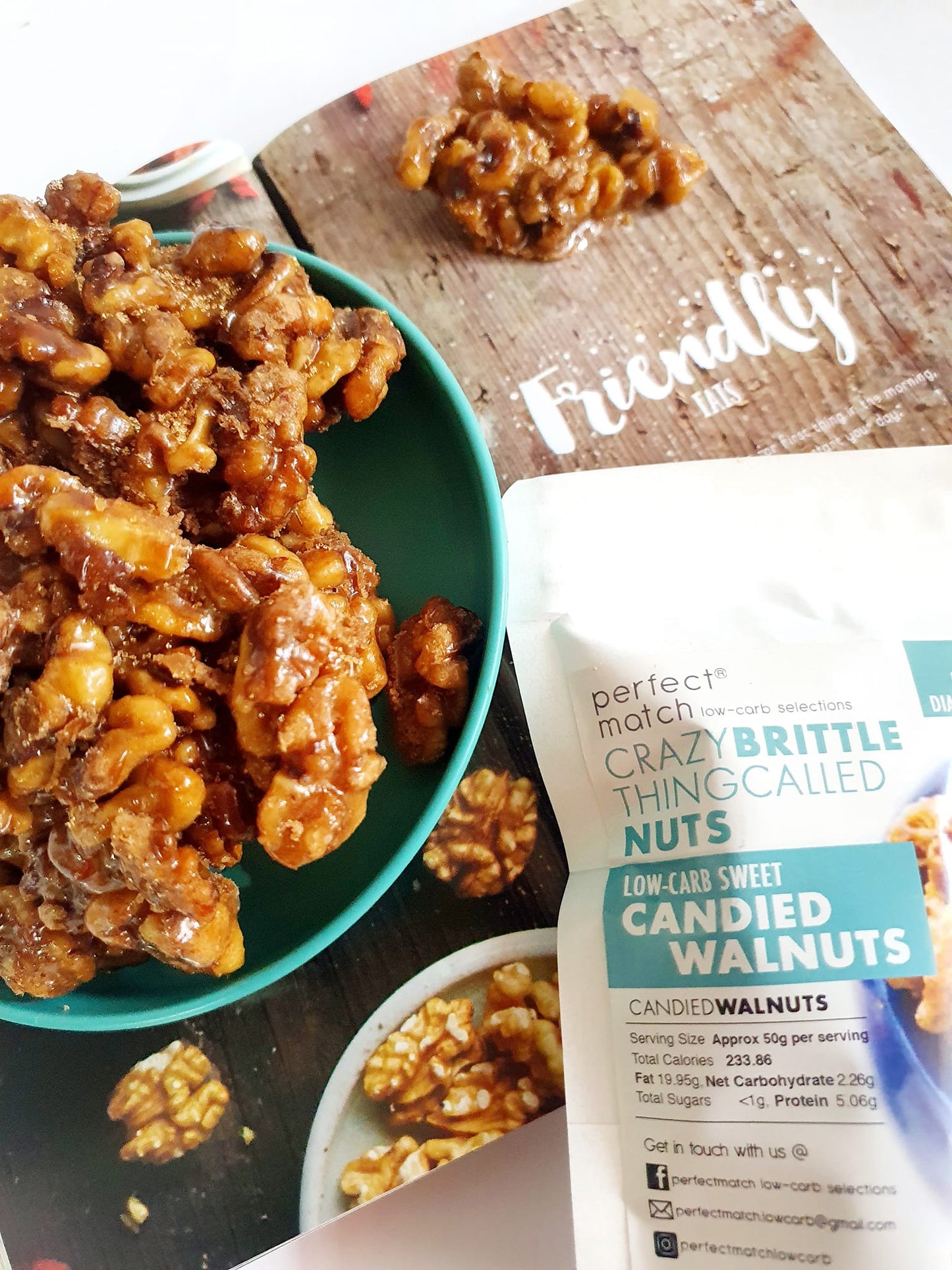 PerfectMatch Low-carb® l Keto Candied Walnut Brittle l 65g l Sugar-free