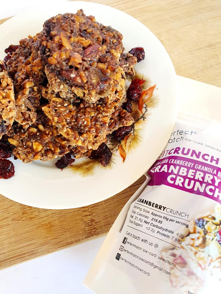 PerfectMatch Low-carb Keto Fit Crunch Cranberry Granola Bites l Cranberry Crunch l 65g l Sugar-free