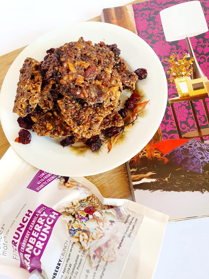 PerfectMatch Low-carb Keto Fit Crunch Cranberry Granola Bites l Cranberry Crunch l 65g l Sugar-free